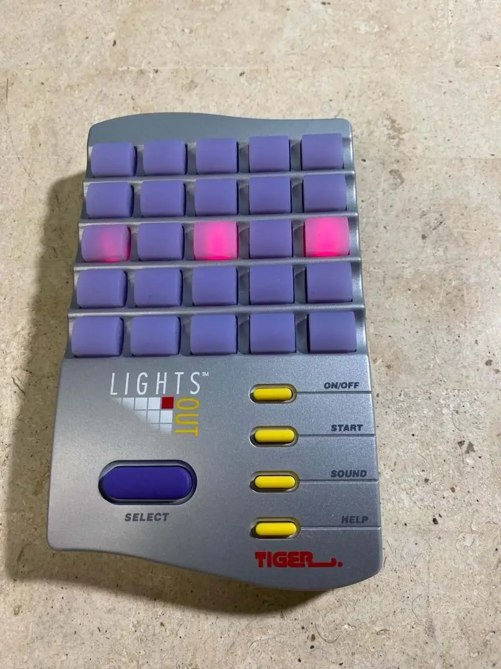 Vintage 1995 Tiger Electronics Lights Out Handheld Electronic Puzzle Game